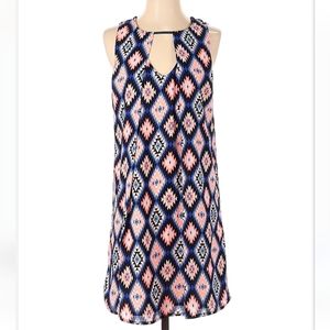 Sugar + Lips Geometric Shapes Sleeveless Summer Dress (Size Medium)